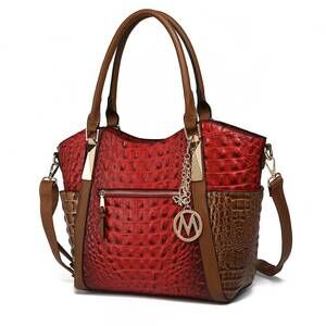NEW MKF COLLECTION women's janise tote handbag in red